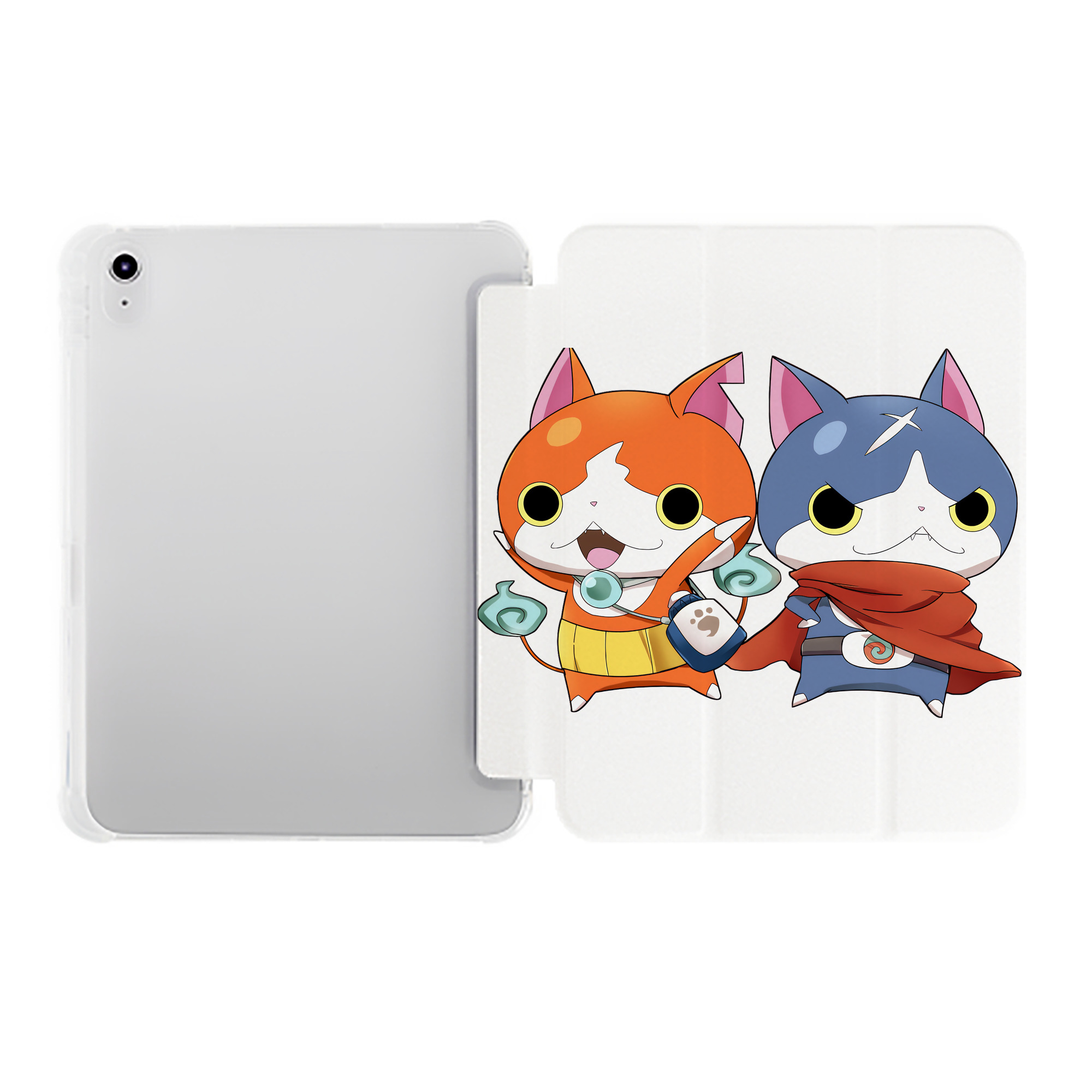 （画像用） 妖怪ウォッチ Yo-kai Watch IPad ケース ペン収納付き 三つ折りスタンド PUレザー×シリコン 対応機種9.5/10.5/10.9インチ